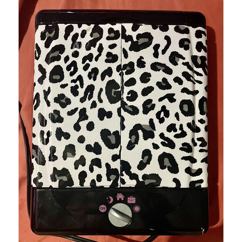 Conair Makeup Mirror Leopard Print 3 Way W/4 Light Settings and 10x Vanity Rare